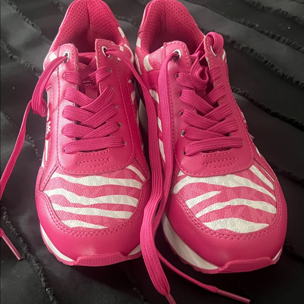 Michael Kors Fuchsia and White Sneakers
